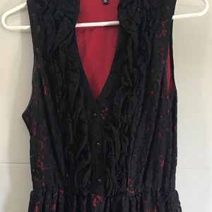 Blank and Red Lace dress